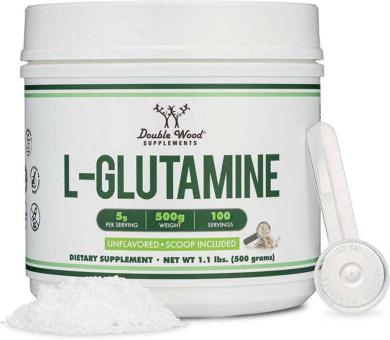 

Double Wood Supplements Double Wood L-Glutamine Powder for Exercise Endurance and Gut Health 500g 100 servings