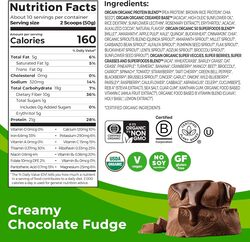 Orgain Organic Superfoods Protein Powder 1.12lb Creamy Chocolate Fudge