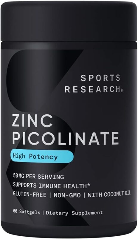 Sports Research Zinc Picolinate 50mg 60 softgels