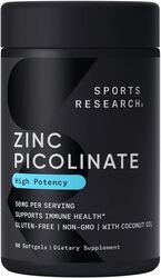 Sports Research Zinc Picolinate 50mg 60 softgels