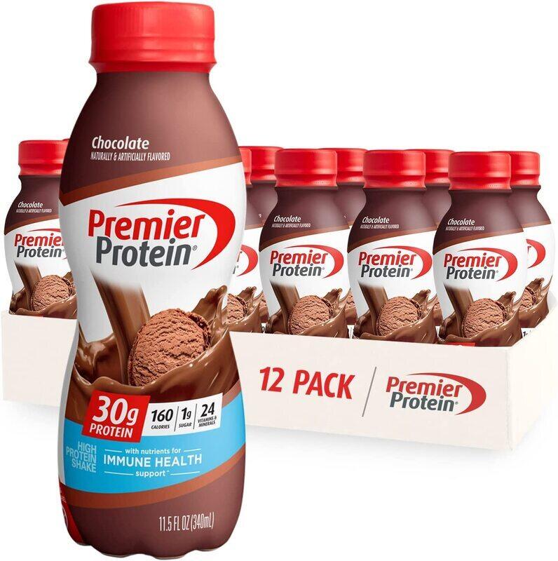 

Premier Protein Shake 30g Protein 1g Sugar 24 Vitamins Minerals Nutrients to Support Immune Health, Chocolate, 11.5 Fl Oz (Pack of 12)