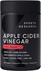Sports Research Apple Cider Vinegar Pills with Cayenne Pepper, 120 Capsules
