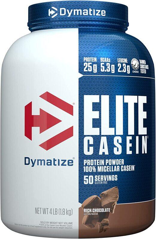 

Dymatize Elite Casein Protein Powder, Slow Absorbing with Muscle Building Amino Acids, 100% Micellar Casein, 25g Protein, 5.4g BCAAs & 2.3g Leucine, R