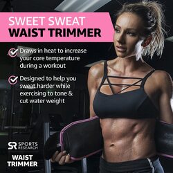 Sports Research Sweet Sweat Waist Trimmer, Small, Pink/Black