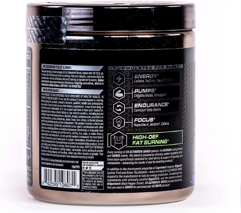 Cellucor C4 Ultimate Pre Workout Powder, 20 Servings, 320g, Icy Blue Razz