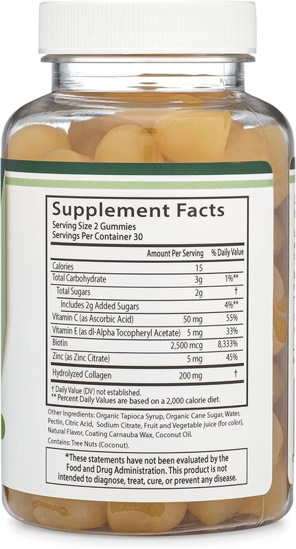 Double Wood Collagen Biotin Gummies Max Strength 100 mg 60 gummies