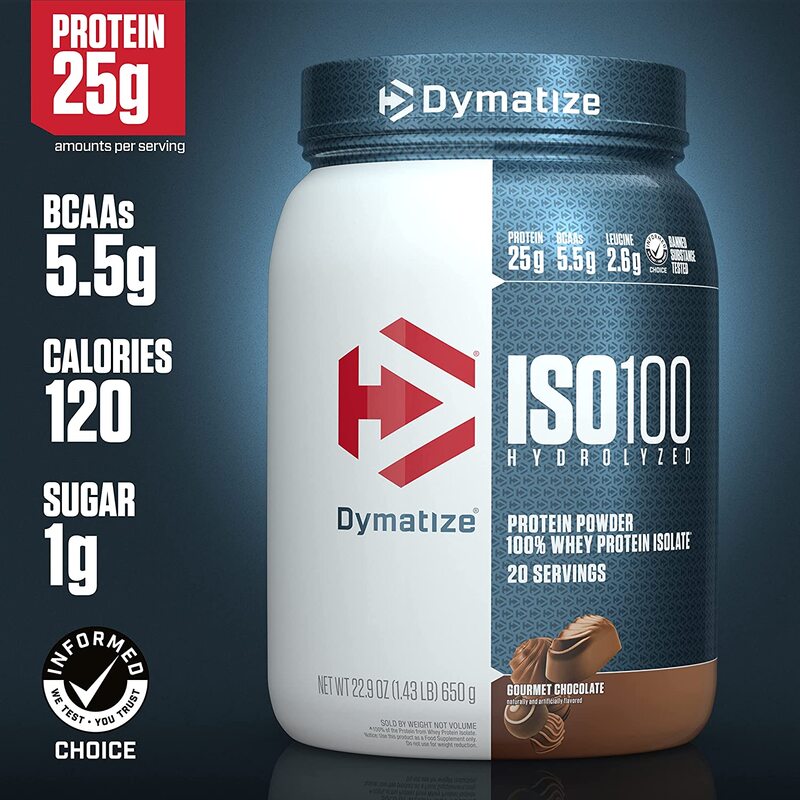 Dymatize ISO 100 Hydrolyzed Protein Powder Gourmet Chocolate 1.43 lbs