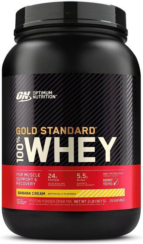 

Optimum Nutrition Gold Standard 100% Whey Protein Isolate Powder, Banana Cream, 2 Lb, 28 Servings