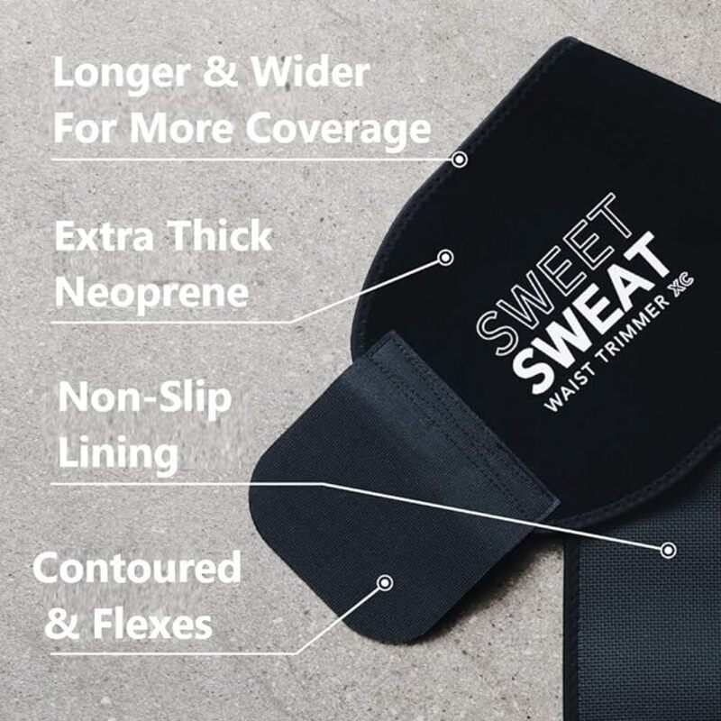 Sweet Sweat Waist Trimmer 'Xtra Coverage' Belt Black/White Small