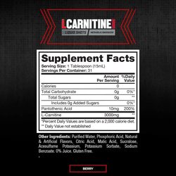 PROSUPPS L-Carnitine 3000 Stimulant Free Liquid Shots for Men and Women - Metabolic Energizer Workout Drink for Performance and Muscle Recovery (Blue Razz)