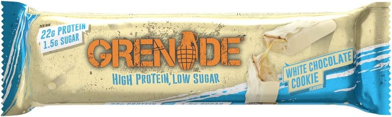 Grenade High Protein Low Sugar Bar White Chocolate Cookie 60g Pack of 12