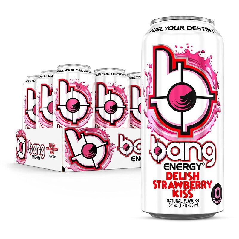 

Bang Energy Delish Strawberry Kiss, Sugar-Free Energy Drink, 16 Fl Oz (Pack of 12)