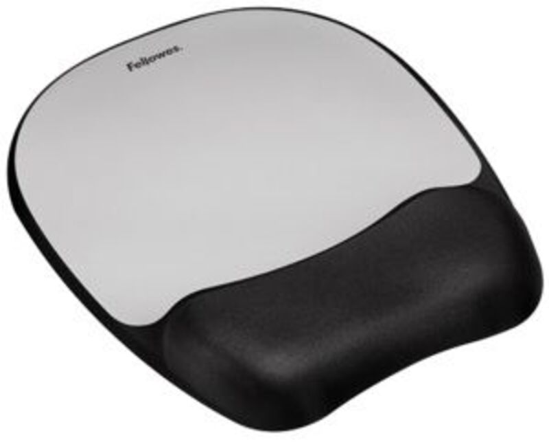 Fellowes MEMORY FOAM MOUSEPAD WRIST SUPPORT - SILVER STREAK