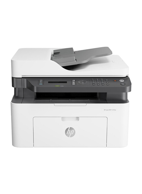 

HP Mono MFP 137FNW Laser Printer, 4ZB84A, White/Black