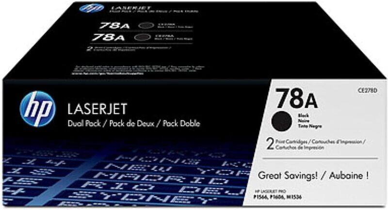 

HP HPCE278AD Dual Pack LaserJet Toner Cartridge, Black