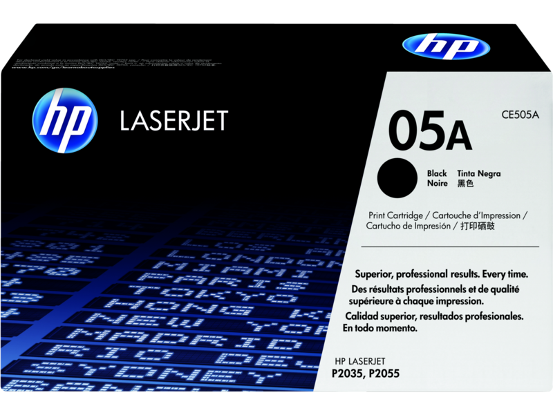 

HP 05A Black Original LaserJet Toner Cartridge, CE505A