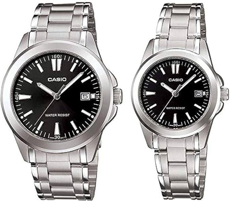 

Casio His & Hers Black Dial Stainless Steel Band Couple Watch - MTP LTP-1215A-1A2