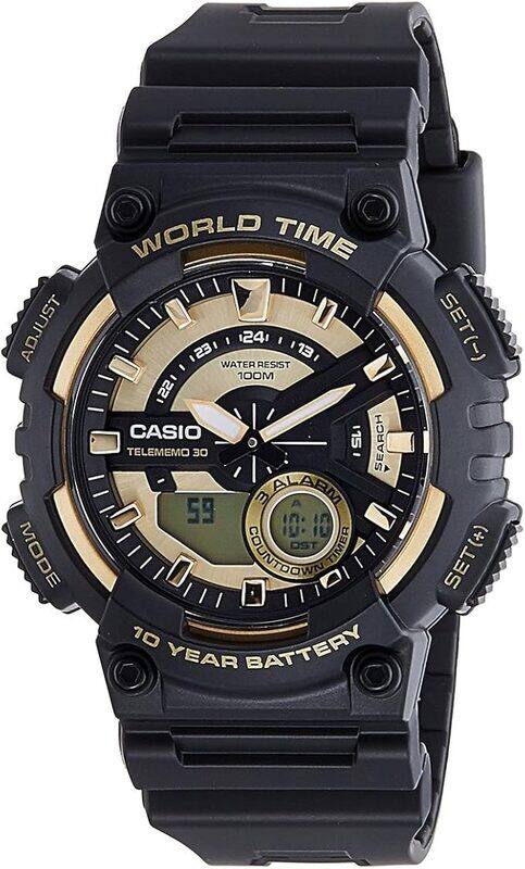 

Casio Men Black Dial Resin Band Watch aeq-110bw-9a