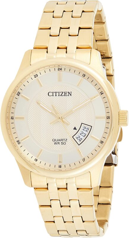 

Citizen Analog Watch for Men with Stainless Steel Band, Water Resistant, BI1052-85P, Gold-White