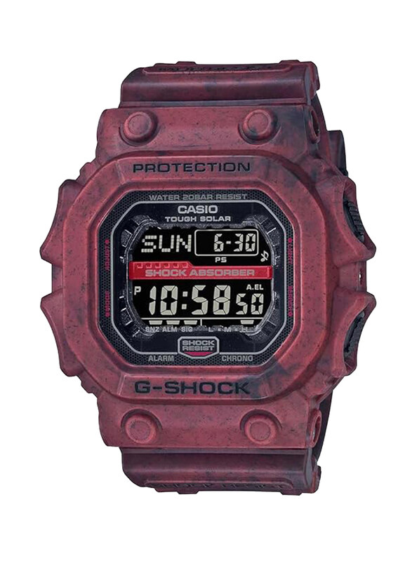 

Casio G-Shock Digital Watch for Men with Resin Band, Water Resistant, GX-56SL-4DR, Red-Black