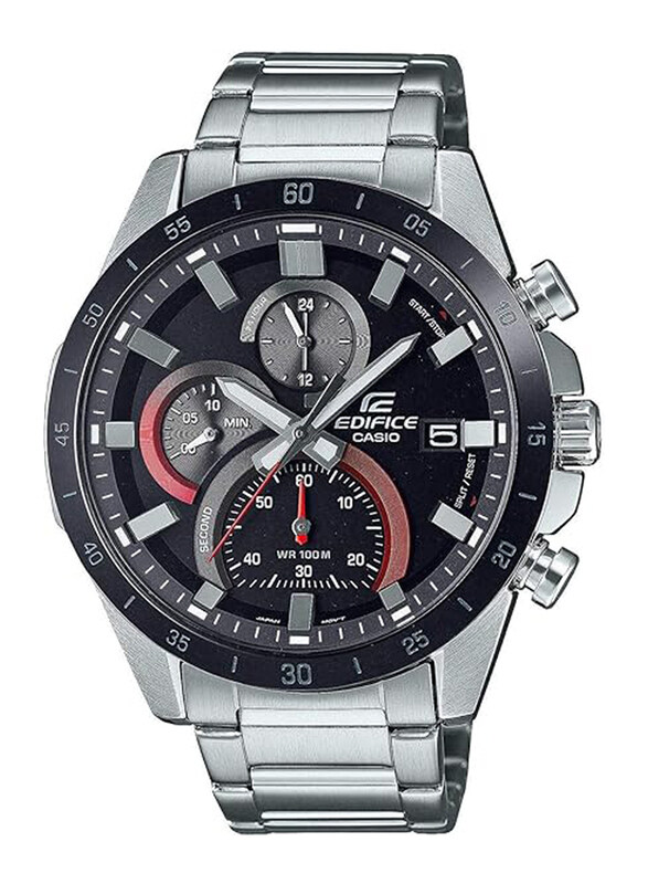 

Casio Analog Watch for Men with Stainless Steel Band, Water Resistant & Chronograph, EFR-571DB-1A1VUEF, Silver-Black