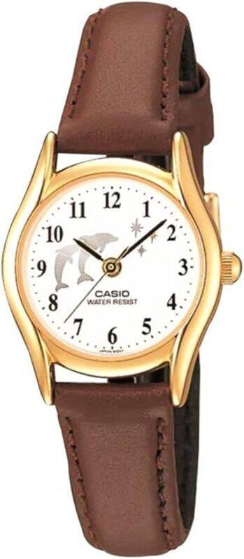 

Casio Womens Quartz Watch, Analog Display and Leather Strap