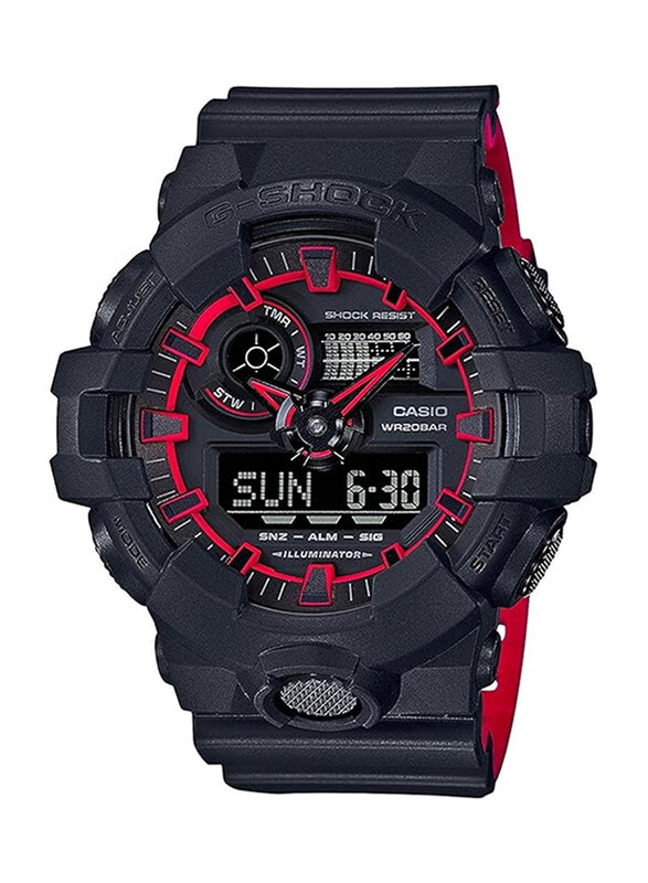 

Casio G-Shock Analog + Digital Watch for Men with Resin Band, Water Resistant, GA-700SE-1A4DR, Black