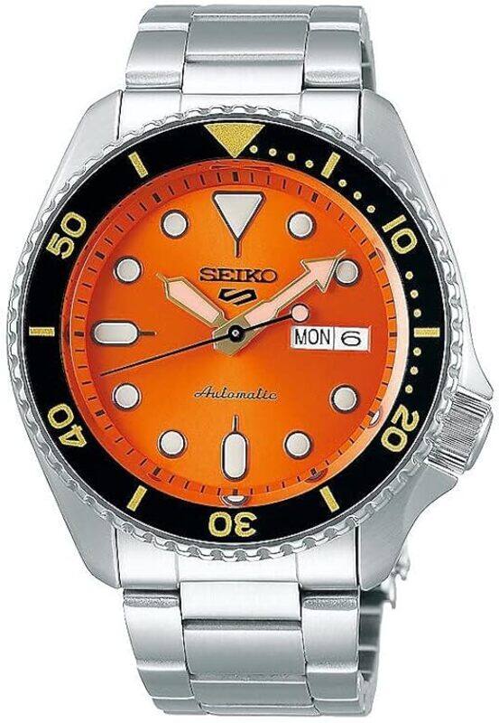 

Seiko 5 Mens Sports Automatic Watch with Orange Dial SRPD59K1