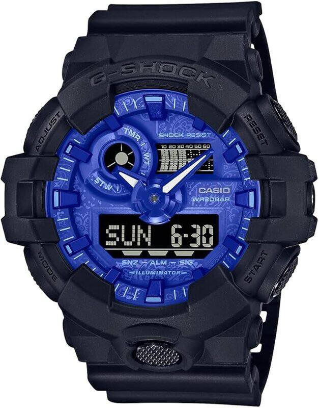 

Casio G-Shock Paisley Blue Analog Digital Dial Quartz GA-700BP-1A Mens Watch