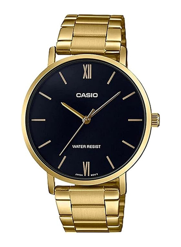 

Casio Analog Watch for Women with Stainless Steel Band, Water Resistant, LTP-VT01G-1BUDF, Gold-Black