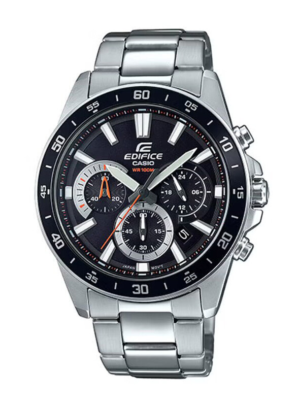 

Casio Edifice Analog Watch for Men with Stainless Steel Band, Water Resistant and Chronograph, EFV-570D-1AVUDF, Silver-Black