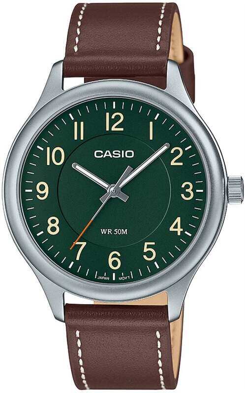 

Casio Standard Analog Leather Strap Green Dial Quartz Watch MTP-B160L-3BVDF