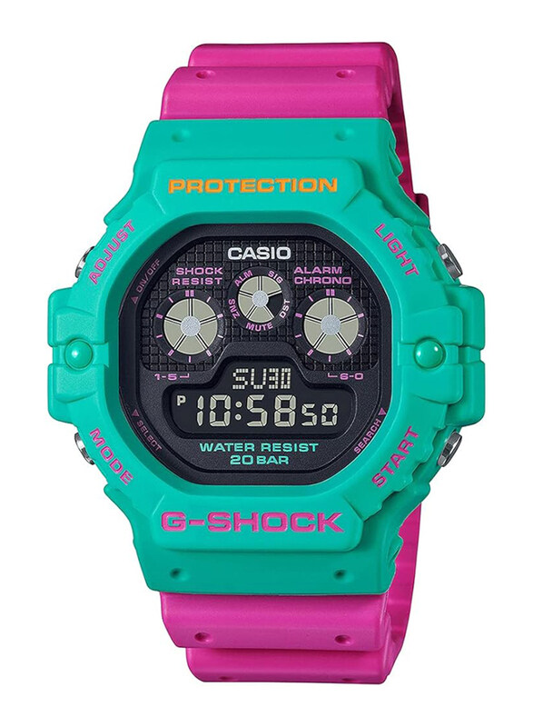 

Casio Analog + Digital Watch for Men with Resin Band, DW-5900DN-3DR, Pink/Multicolour