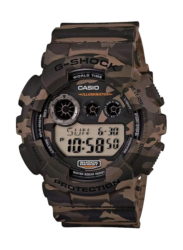 

Casio Analog Watch for Men with Resin Band, Water Resistant, GD-120CM-5DR, Camouflage