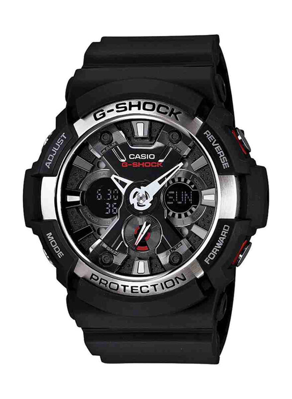 

Casio G-Shock Analog Watch for Men with Resin Band, Water Resistant & Chronograph, GA-200-1ADR, Black