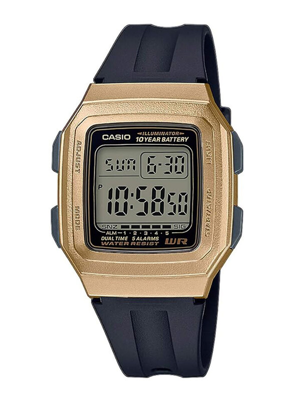 

Casio Youth Digital Watch Unisex with Resin Band, Water Resistant, F-201WAM-9AVDF, Black-Grey