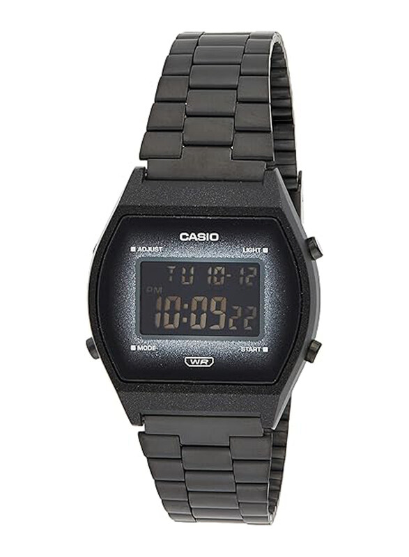 

Casio Vintage Series Digital Watch for Unisex with Stainless Steel Band, Water Resistant, B640WBG-1BDF (D185), Black-Black