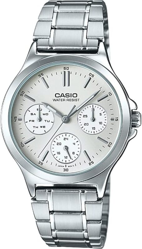 

Casio Women's Watch - LTP-V300D-7A Silver Dial, Silver Band