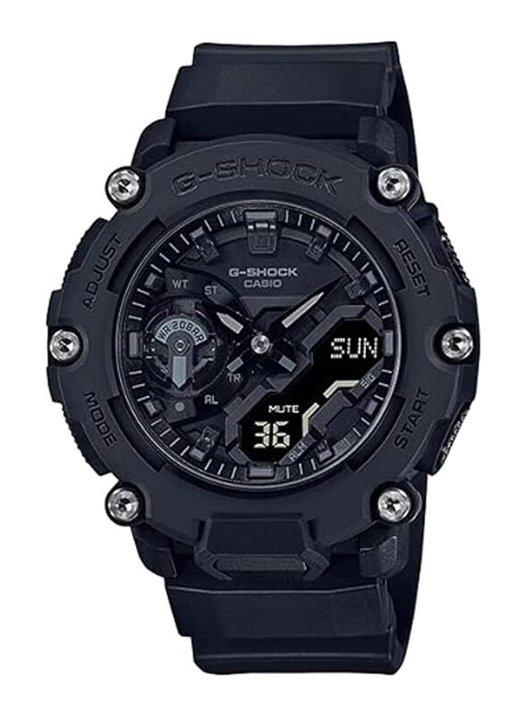 

Casio G-Shock Analog + Digital Watch for Men with Resin Band, Water Resistant, GA-2200BB-1ADR, Black