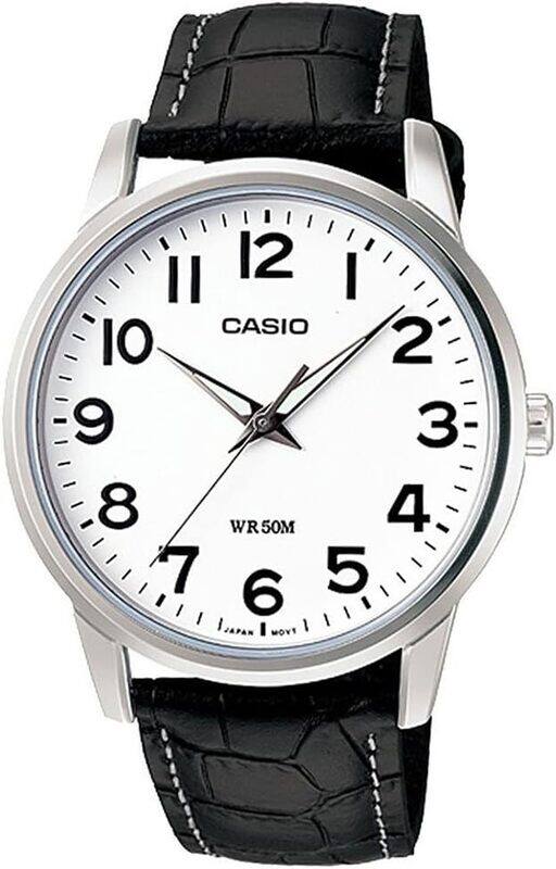 

Casio Watch for Women, Analog, Leather, Black, LTP-1303L-7B, casual