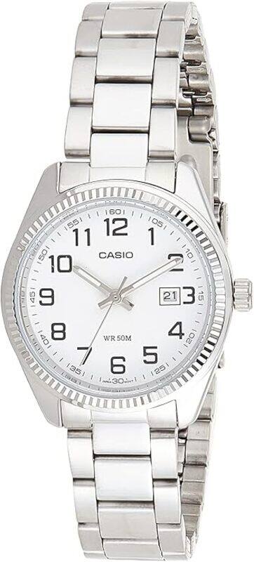 

Casio Women's Watch - LTP-1302D-7B White Dial, Silver Band