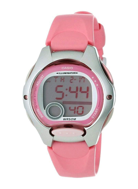 

Casio Digital Watch for Women with Resin Band, Water Resistant, LW-200-4BV, Pink-Grey