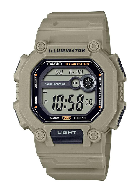 

Casio Digital Watch for Men with Plastic Band, Water Resistant, W-737HX-5AVDF, Brown-Grey