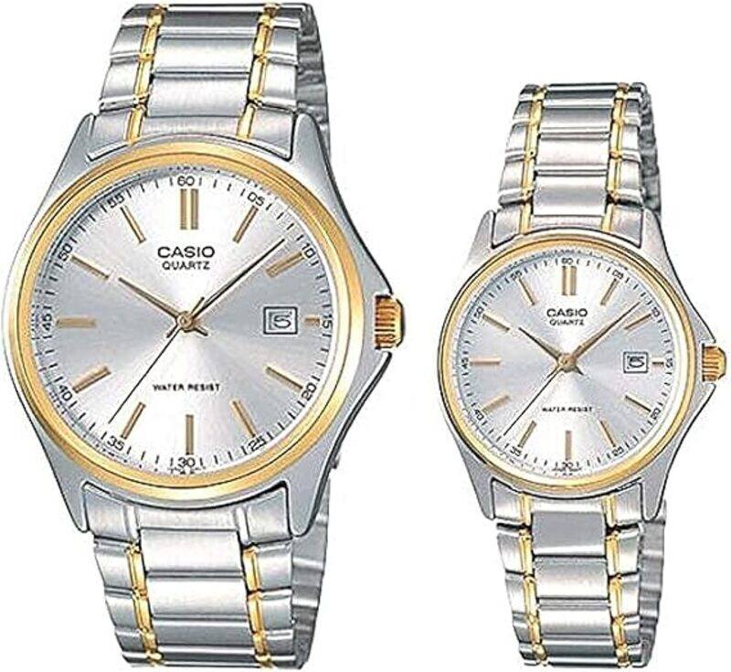 

Casio Analog Watch Set with Stainless Steel Band, Water Resistant, MTP/lTP-1183G-7A, Silver