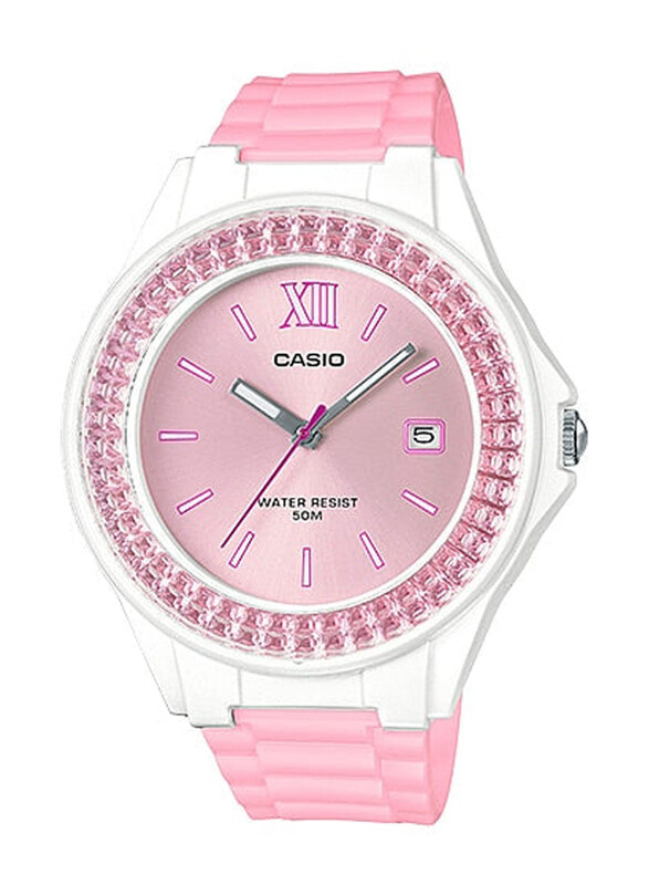 

Casio Analog Watch for Women with Resin Band, Water Resistant, LX-500H-4E5VDF, Pink-White/Pink