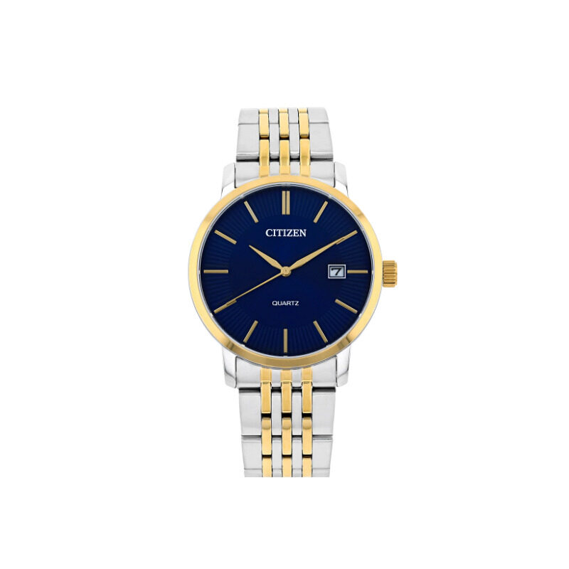 

Citizen DZ0044-50L Two Tone Gold Stainless Steel Blue Analog Quartz Men's Watch,