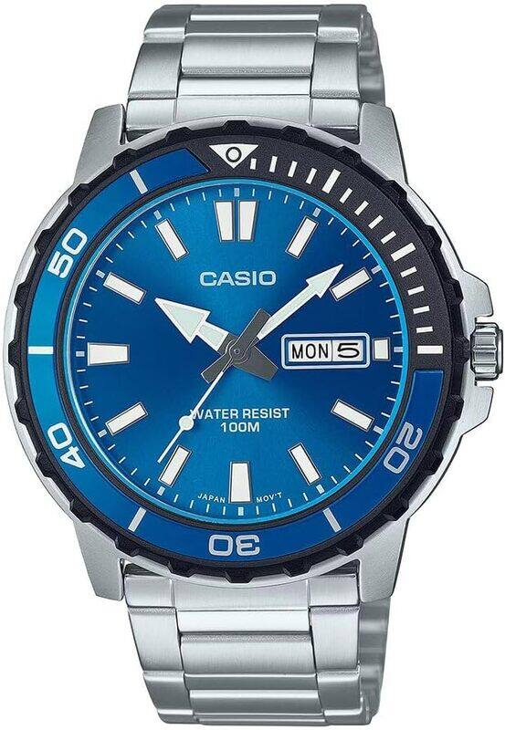

CASIO Analog Blue Dial Stainless Steel Men's Watch MTD-125D ...