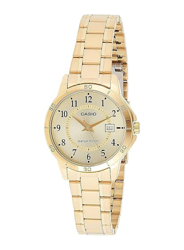

Casio Analog Watch for Women with Stainless Steel Band, LTP+V004G.9B, Gold