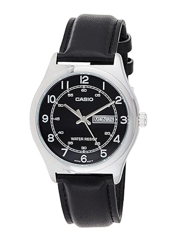 

Casio Analog Watch for Men with Leather Band, Water Resistant, MTP-V006L-1B2UDF, Black