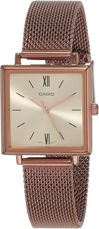 

Casio Women's Watch - LTP-E155MR-9BDF gold Dial, Brown Band